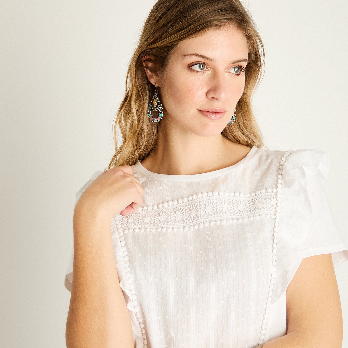 Polera Crudo con Volantes