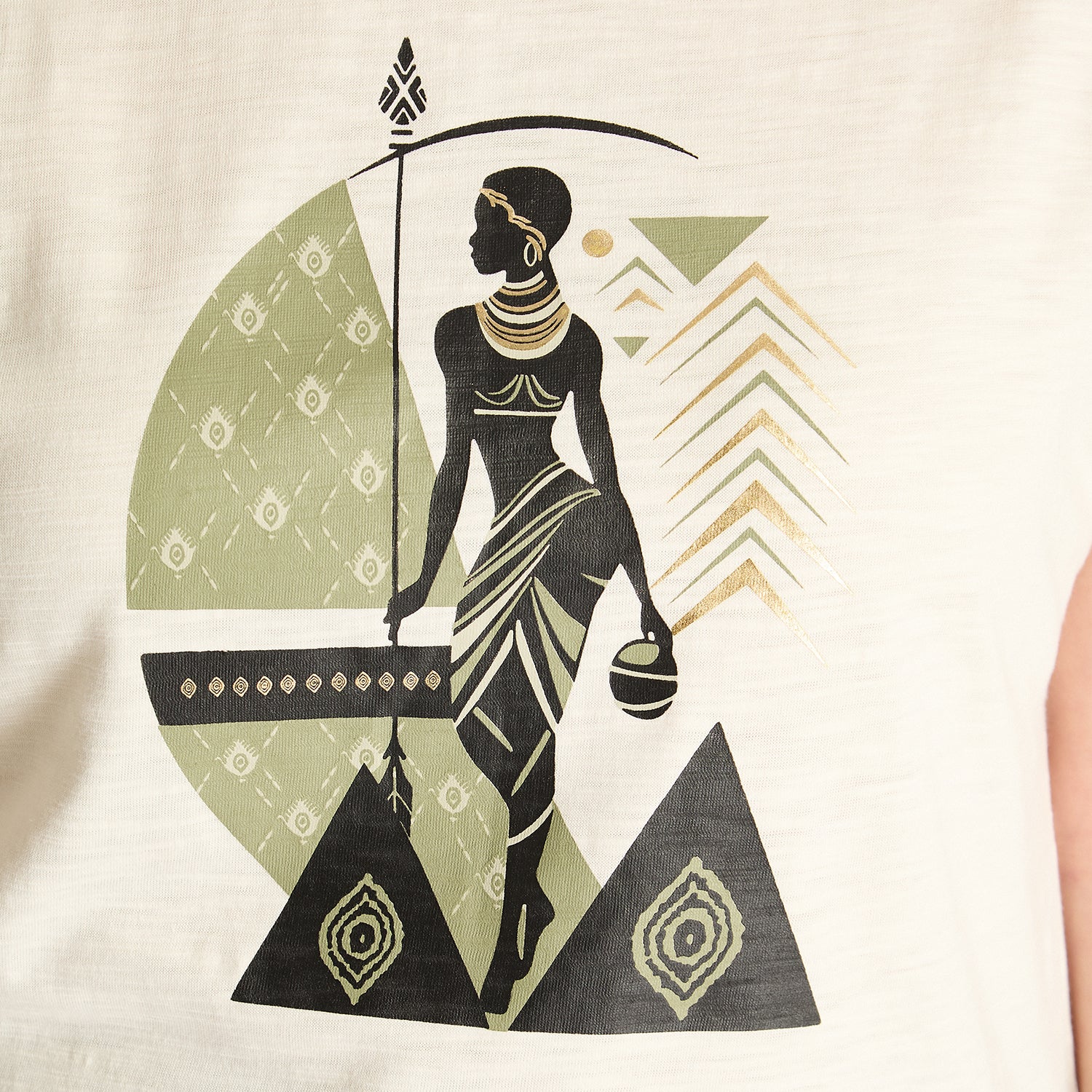 Polera Arena con Estampa Tribal