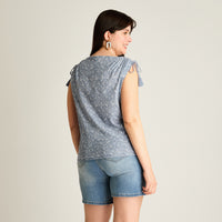 Polera Indigo Manga Corta Elasticidad Media Sin Forro Calce Normal