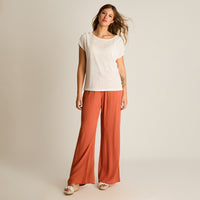 Polera Crudo Manga Corta Elasticidad Media Sin Forro Calce Holgado