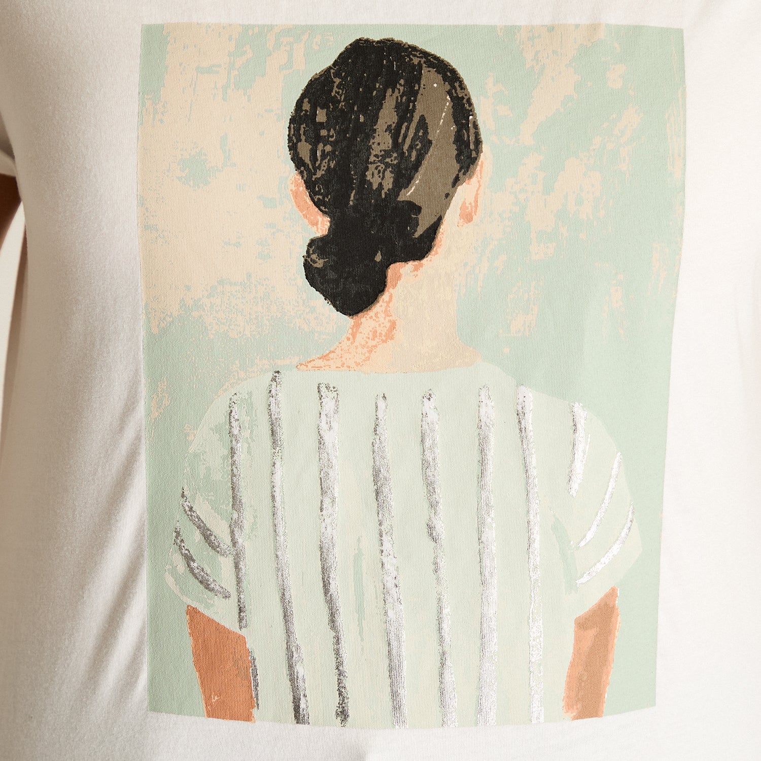 Polera Blanco Manga Corta Elasticidad Media Sin Forro Calce Normal