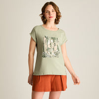 Polera Menta Manga Corta Elasticidad Media Sin Forro Calce Normal