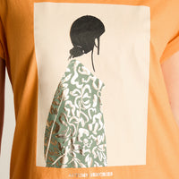 Polera Naranjo Manga Corta Elasticidad Media Sin Forro Calce Normal