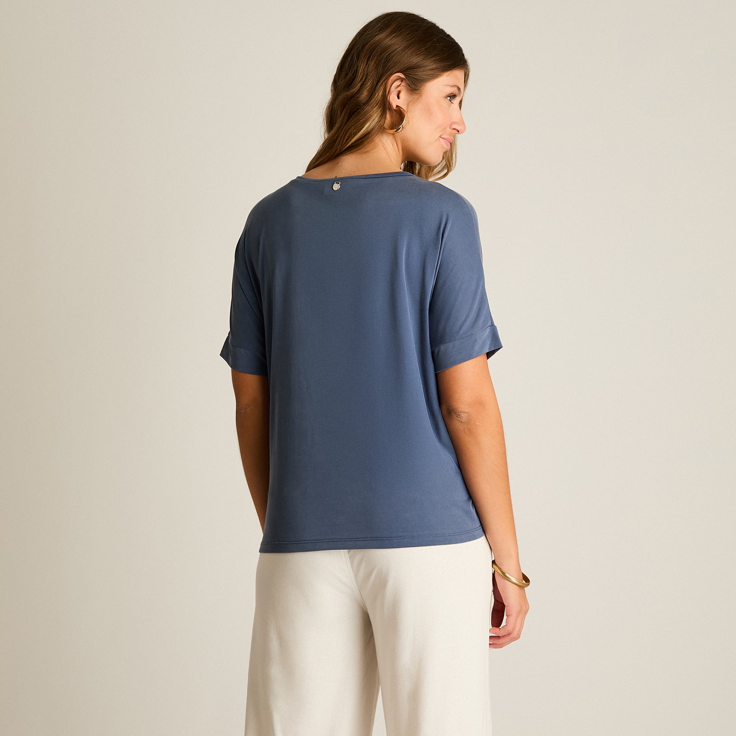 Polera Beige a Rayas con Manga Larga