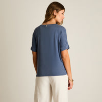 Polera Beige a Rayas con Manga Larga