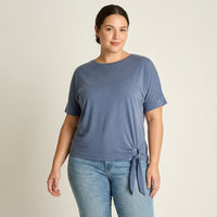 Polera Índigo Manga Corta con Lazo Lateral