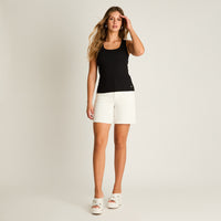 Polera Negra Sin Mangas Ajustada