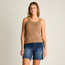 Polera Camel Sin Mangas Elasticidad Media Sin Forro Calce Normal