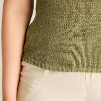 Polera Oliva Sin Mangas Elasticidad Media Sin Forro Calce Normal