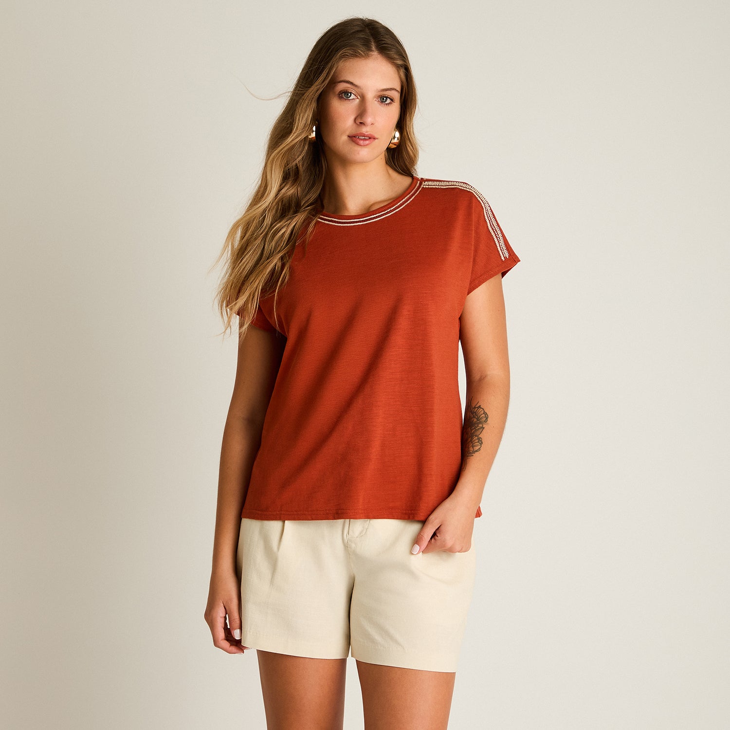 Polera Terracota Manga Corta