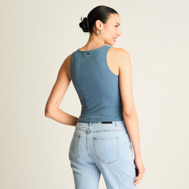 Polera Indigo Sin Mangas Fit Ajustado