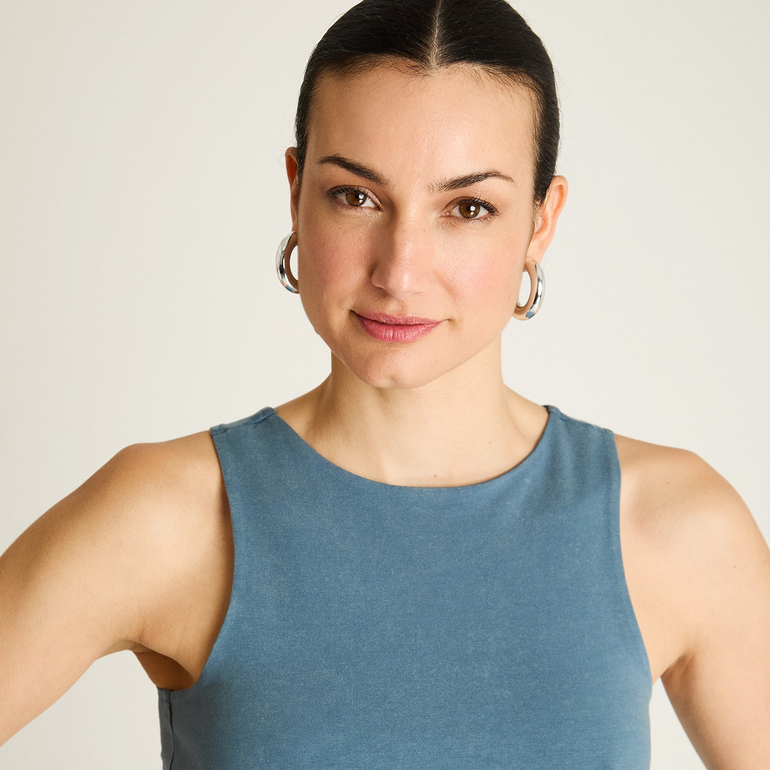 Polera Indigo Sin Mangas Fit Ajustado