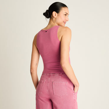 Polera Lila Sin Mangas Fit Ajustado