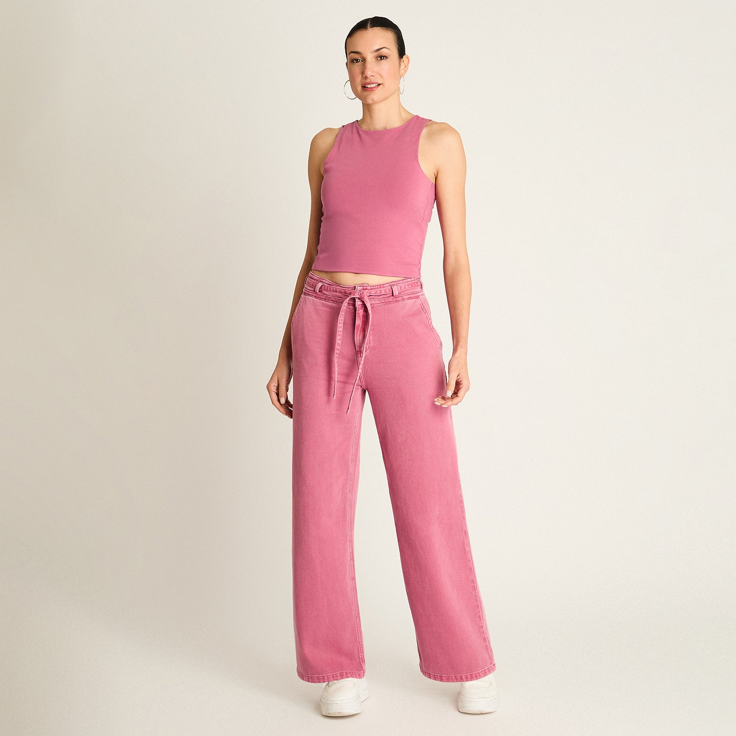 Polera Lila Sin Mangas Fit Ajustado