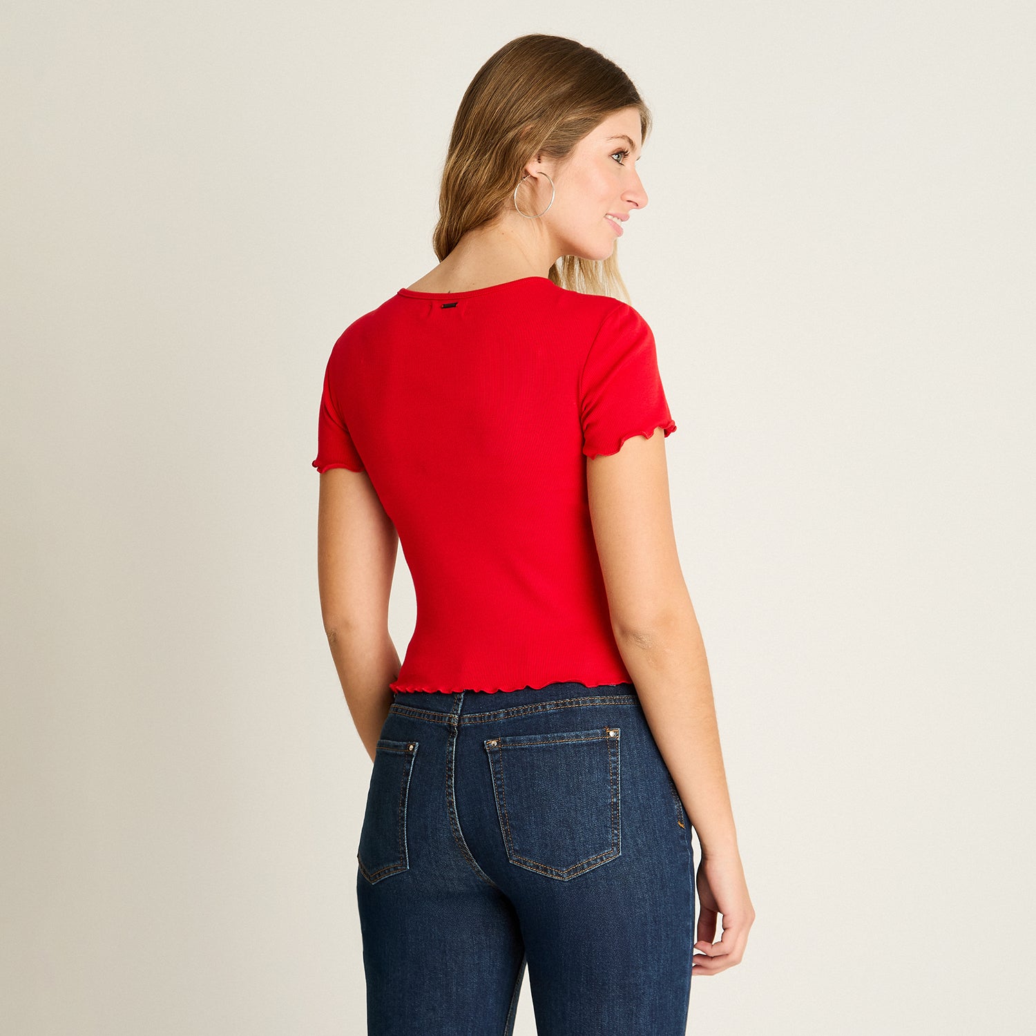 Polera Roja Básica Manga Corta
