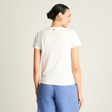 Polera Blanco Estampado Santorini