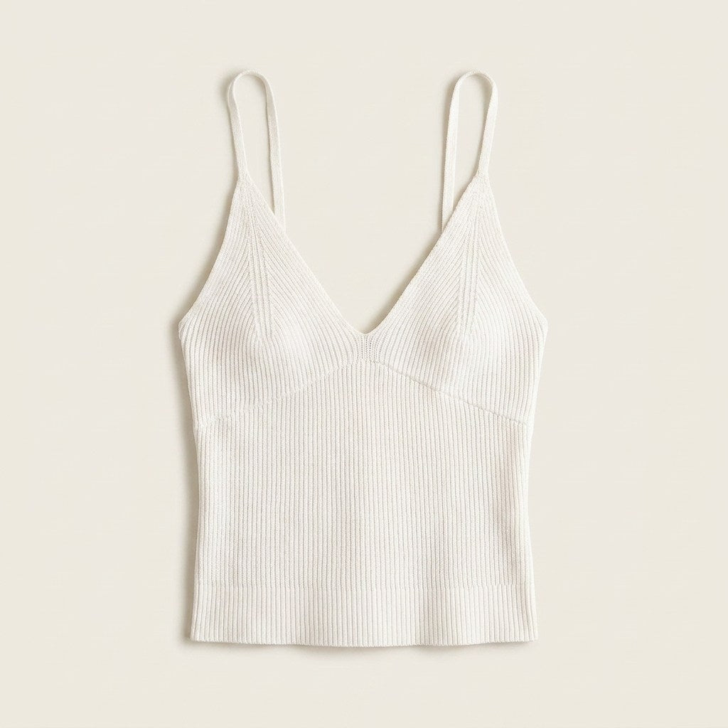 Polera Blanco Breteles Finos en plano