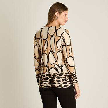 Polera Negro Manga Larga Elasticidad Media Sin Forro Calce Normal Tela Punto