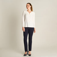 Polera Crudo Manga Larga Elasticidad Media Sin Forro Calce Normal Tela Punto