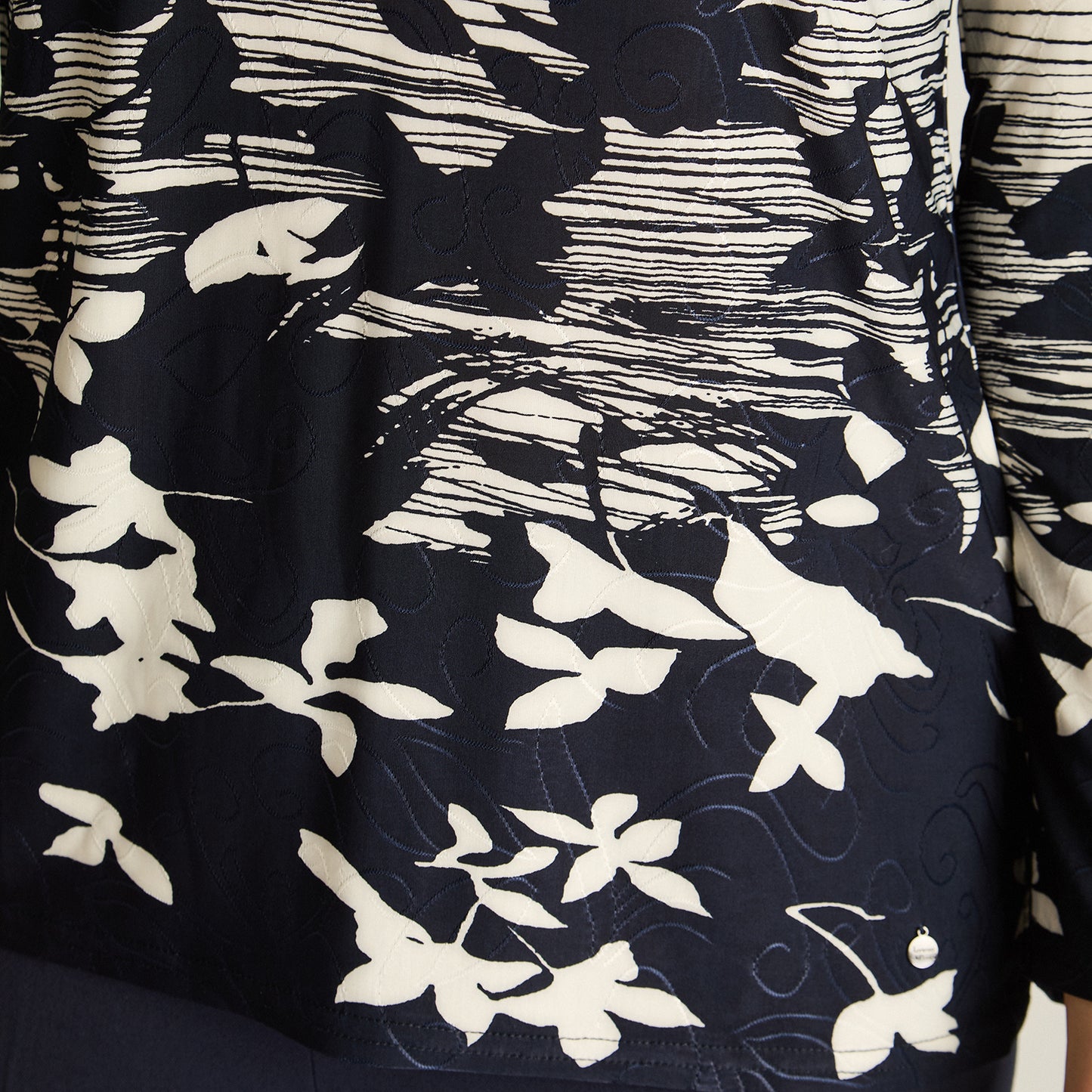 Polera Azul Manga Larga Elasticidad Media Sin Forro Calce Normal Tela Punto