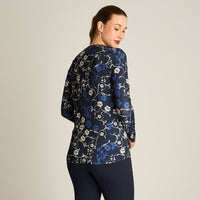 Polera Azul Manga Larga Elasticidad Media Sin Forro Calce Normal Tela Punto