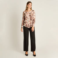 Polera Camel Manga Larga Elasticidad Media Sin Forro Calce Normal Tela Punto