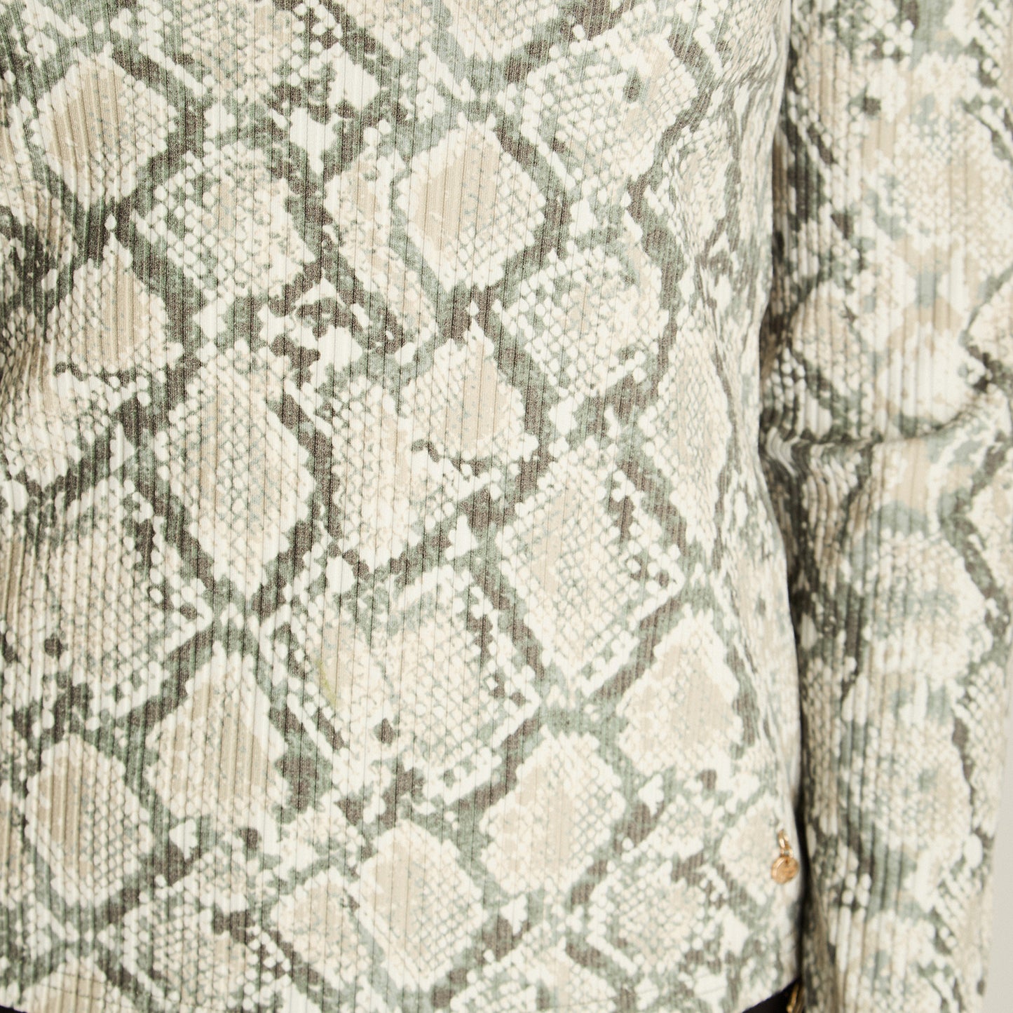 Polera Pistacho Manga Larga Elasticidad Media Sin Forro Calce Normal Tela Punto