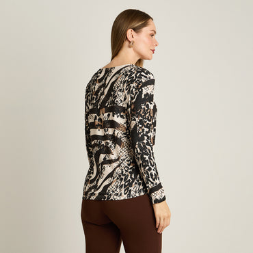 Polera Arena Manga Larga Elasticidad Media Sin Forro Calce Normal Tela Punto