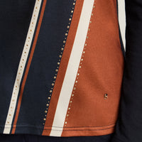 Polera Azul Manga Larga Elasticidad Media Sin Forro Calce Normal Tela Camant