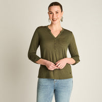 Polera Verde Manga Larga Elasticidad Media Sin Forro Calce Normal Tela Punto