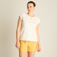 Polera Crudo Manga Corta Elasticidad Media Sin Forro Calce Normal Tela Punto