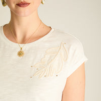 Polera Crudo Manga Corta Elasticidad Media Sin Forro Calce Normal Tela Punto