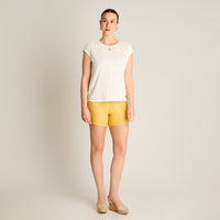 Polera Crudo Manga Corta Elasticidad Media Sin Forro Calce Normal Tela Punto