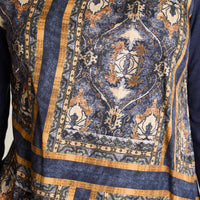 Polera Azul Manga Larga Elasticidad Media Sin Forro Calce Normal Tela Punto Y Plano