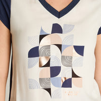 Polera Indigo Manga Corta Elasticidad Media Sin Forro Calce Normal Tela Punto Y Plano