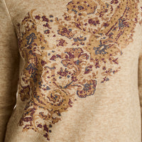 Polera Beige Manga Larga Elasticidad Media Sin Forro Calce Normal Tela Camant