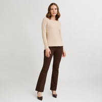 Polera Escote Redondo Lisa Básica Beige