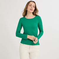 Polera Escote Redondo Lisa Básica Verde