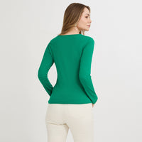 Polera Escote Redondo Lisa Básica Verde