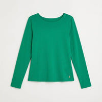 Polera Escote Redondo Lisa Básica Verde en plano