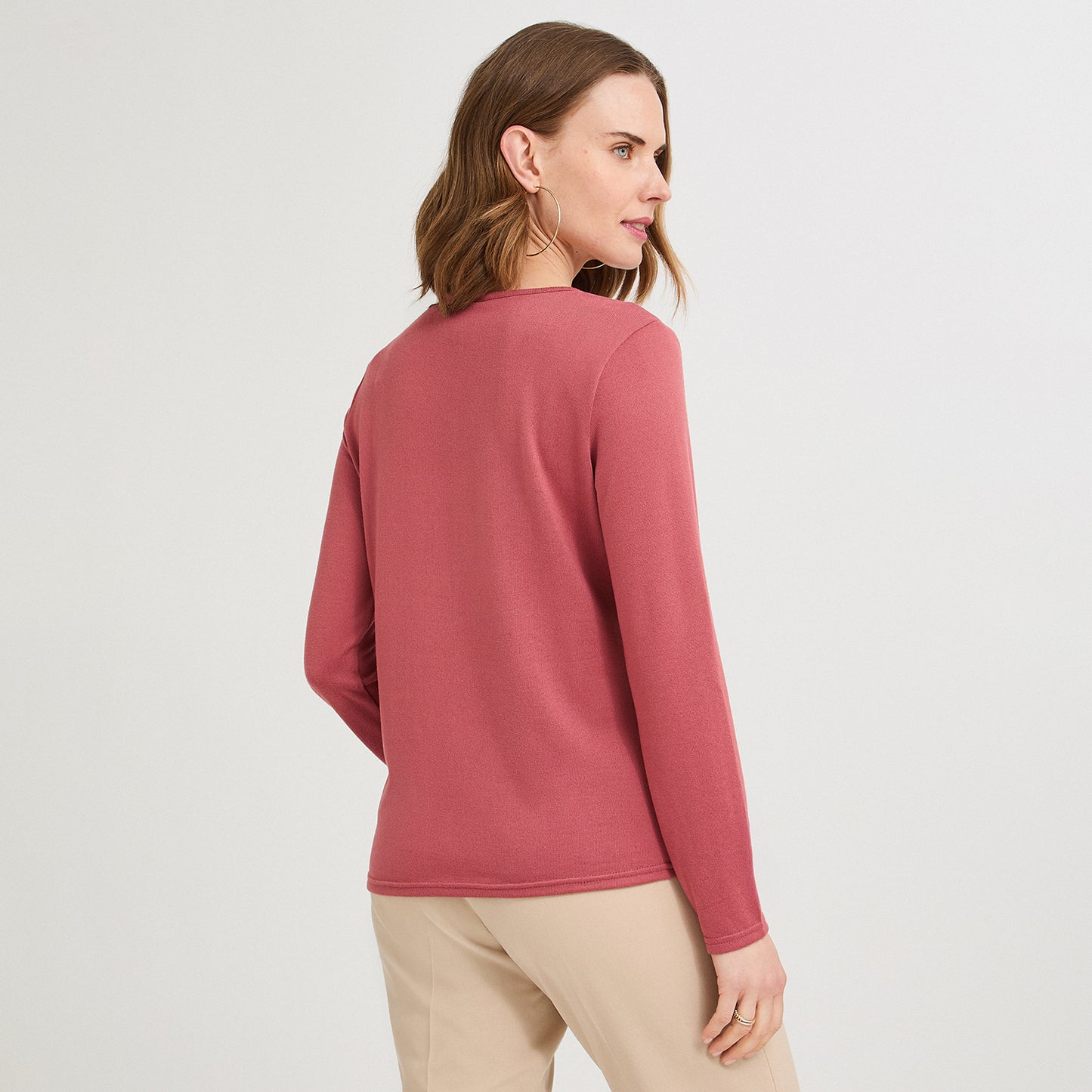 Polera Lanilla Bloqus de Color con Strass Rosado