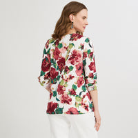 Polera Lanilla Estampada con Aplicación de Lentejuelas Rosado