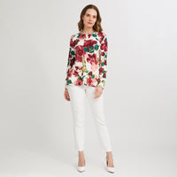 Polera Lanilla Estampada con Aplicación de Lentejuelas Rosado