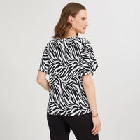 Polera Manga Corta Estampada Azul