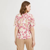 Polera Manga Corta Estampada Rojo