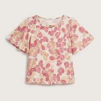 Polera Manga Corta Estampada Rojo en plano