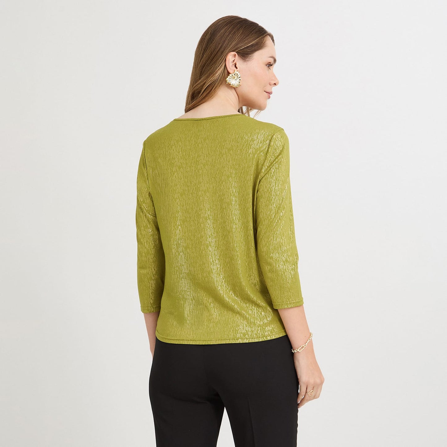 Polera Manga 3/4 con Lurex Verde