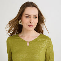 Polera Manga 3/4 con Lurex Verde