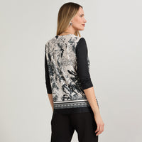 Polera Polyspandex Manga 3/4 Negro