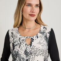 Polera Polyspandex Manga 3/4 Negro